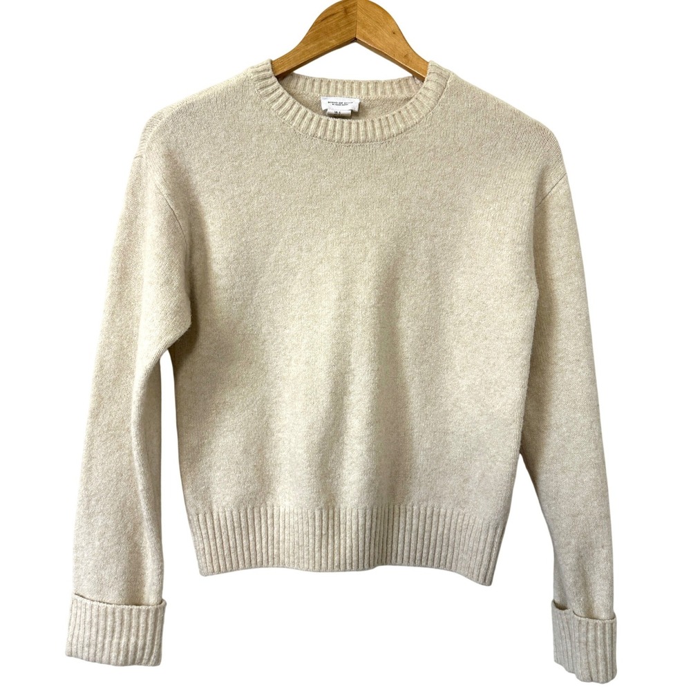 Song Of Style Aimee Song Cropped Knit Sweater S Wool Bld Neutral Cozy Minimalist